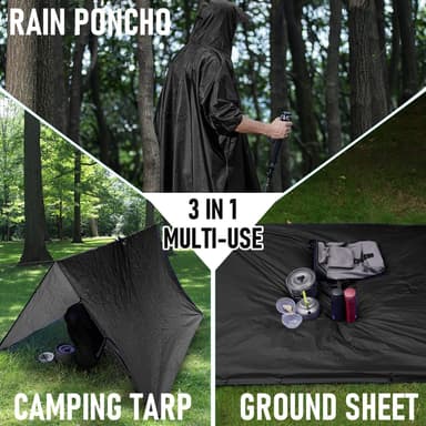 Multifunktionell regnponcho med huva / campingpresenning / skydd för v