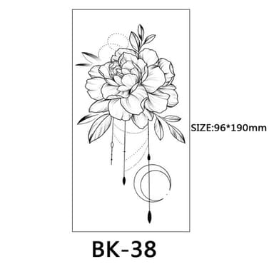 Gnuggisar - tillfälliga tatueringar med blommotiv 8 styck Svart