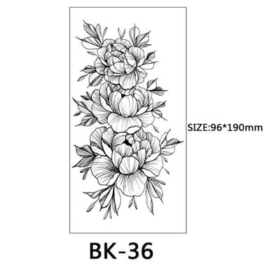 Gnuggisar - tillfälliga tatueringar med blommotiv 8 styck Svart