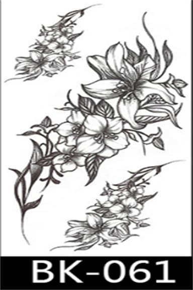 Gnuggisar - tillfälliga tatueringar med blommotiv 8 styck Svart