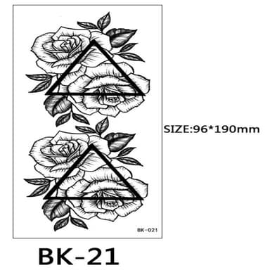 Gnuggisar - tillfälliga tatueringar med blommotiv 8 styck Svart
