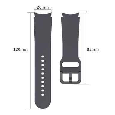 Klockarmband för Samsung Galaxy Watch 5/5 Pro, 20 mm Grå