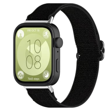 Elastiskt klockarmband i nylon för Huawei Watch Fit 3 Svart