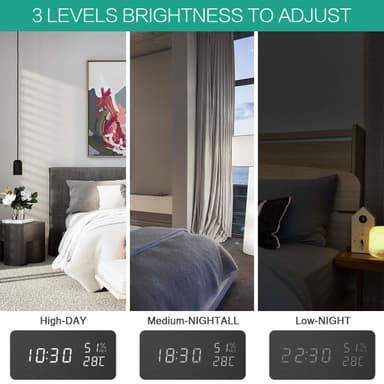 Digital LED väckarklocka Svart