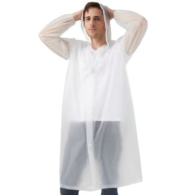 Regnkappa med huva Transparent L