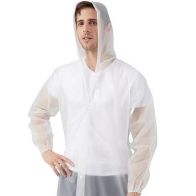Regnkappa med huva Transparent L