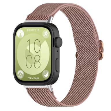 Elastiskt klockarmband i nylon för Huawei Watch Fit 3 Rosa