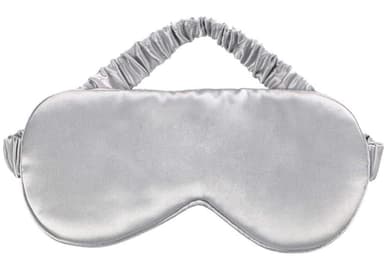 Sovmask av silke / Ögonmask Silver