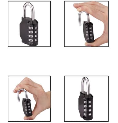 2-pack 4-siffrigt kombinationslås Silver
