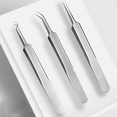 Pormaskborttagare i rostfritt stål, set med 3 instrument Silver