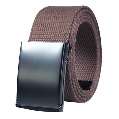 Casual Canvas-bälten Metallspänne Tyg Stickad midjeband Brun