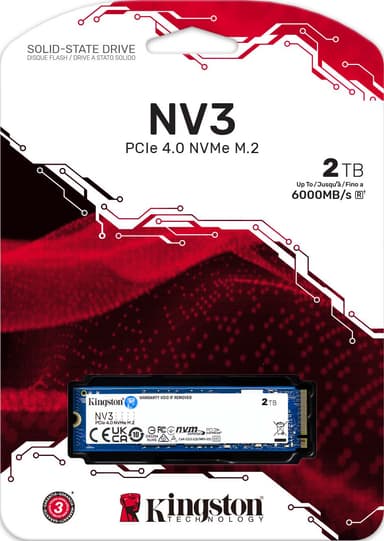 Kingston NV3 M.2 NVMe Gen 4 intern SSD (2TB)