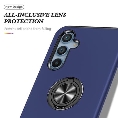 Till Samsung Galaxy A55 Hybrid skal med Finger Ring - Blå