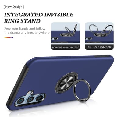 Till Samsung Galaxy A55 Hybrid skal med Finger Ring - Blå