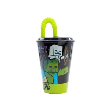 Minecraft mugg med sugrör - 430 ml