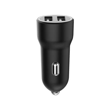 Billaddare med 2 USB-portar och 3,1A - Svart