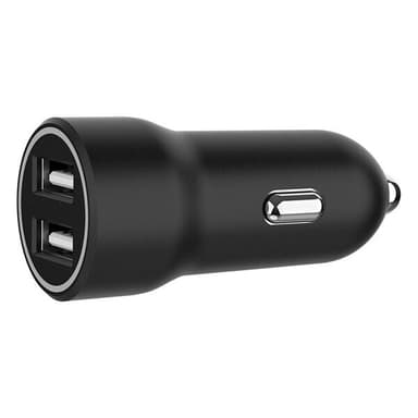 Billaddare med 2 USB-portar och 3,1A - Svart