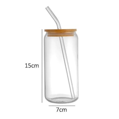 Glas med trälock och sugrör
