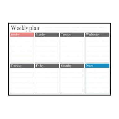 Magnetisk Whiteboard Veckoschema 42x30cm