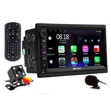 Vordon 7"" bilradio med Bluetooth, navigationssystem och backkamera