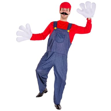 tectake Maskeraddräkt Herr Super rörmokare Mario