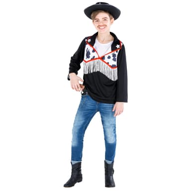 tectake Maskeraddräkt för pojke Cowboyskjorta sheriff