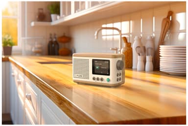 Pure Classic Mini portabel digitalradio (bomullsvit/ek)