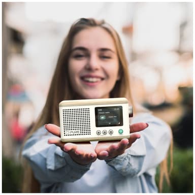 Pure Classic Mini portabel digitalradio (bomullsvit/ek)