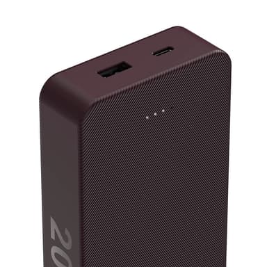 Hama Powerbank Colour 20 20000mAh USB-C+USB-A Plommon