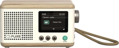 Pure Classic Mini portabel digitalradio (bomullsvit/ek)