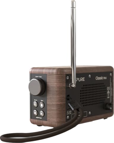 Pure Classic Mini portabel digitalradio (kaffesvart/valnöt)