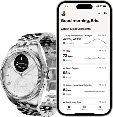 Withings ScanWatch Nova Brilliant hybridklocka 39mm (silver)