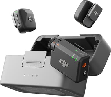 DJI Mic Mini lavaliermikrofon, mottagare och laddningsfodral