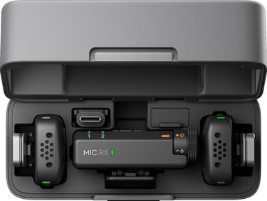 DJI Mic Mini lavaliermikrofon, mottagare och laddningsfodral