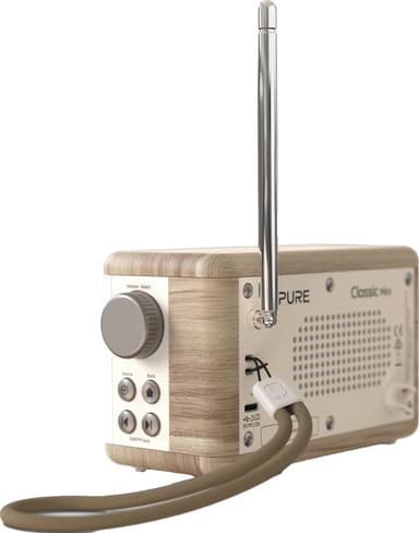 Pure Classic Mini portabel digitalradio (bomullsvit/ek)