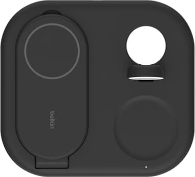 Belkin 3-i-1 Qi2 hopfällbar laddare med MagSafe (svart)