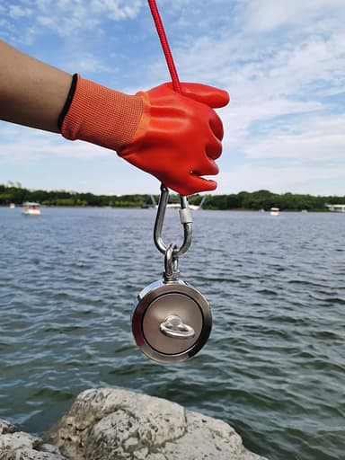 Neodymmagnet / fiskemagnet 65 kg häftkraft 10 meter rep