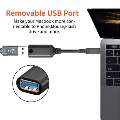 USB-C hane till USB 3.0 honadapter Svart 20 cm
