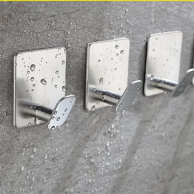 4-pack 304 rostfritt stål utan stansning Väggmonterade klädkrokar Silv