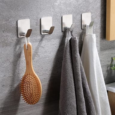 4-pack 304 rostfritt stål utan stansning Väggmonterade klädkrokar Silv