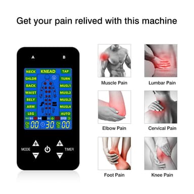 TENS maskin / Muskelstimulator med 15 massagelägen Svart