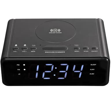 Klockradio med trådlös laddning