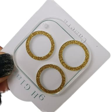 Glitter kameralinsskydd Guld iPhone 14 Pro Max