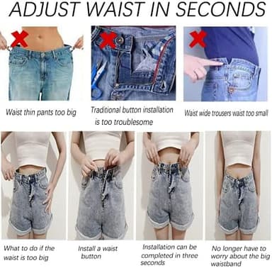 Avtagbara jeansknappar 10-pack Mode Jeans
