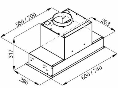 Witt Integrerad Köksfläkt WBU60GCB2 (svart 60cm)