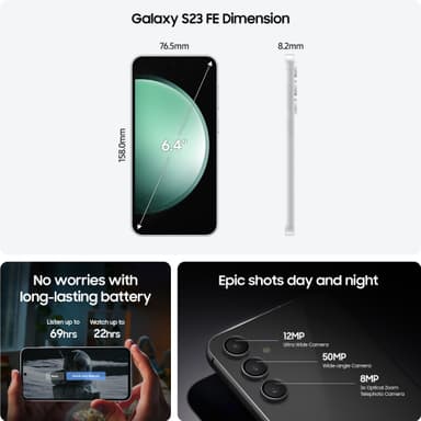 Samsung Galaxy S23 FE 5G smartphone 8/128GB (gräddvit)