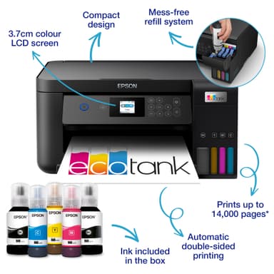 Epson EcoTank ET-2850 multifunktionsskrivare C11CJ63405 (svart)