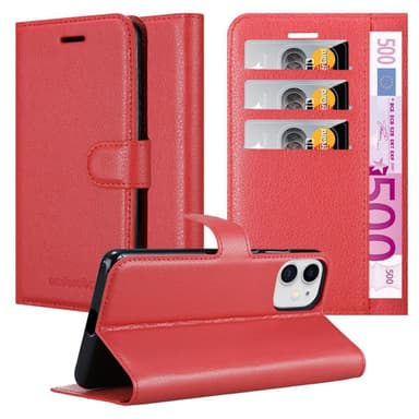 iPhone 12 MINI Plånboksfodral Skal (Röd)