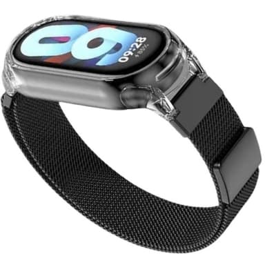 Magnetrem för Xiaomi Mi Band med genomskinligt fodral Svart Xiaomi Mi