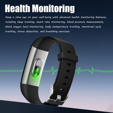 S5 Aktivitetsarmband med puls, sömnmonitor, stegräknare Ljusgrå
